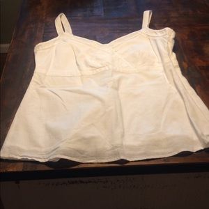 GAP White Lace Trim Cami Top
